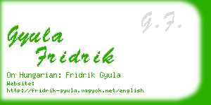 gyula fridrik business card